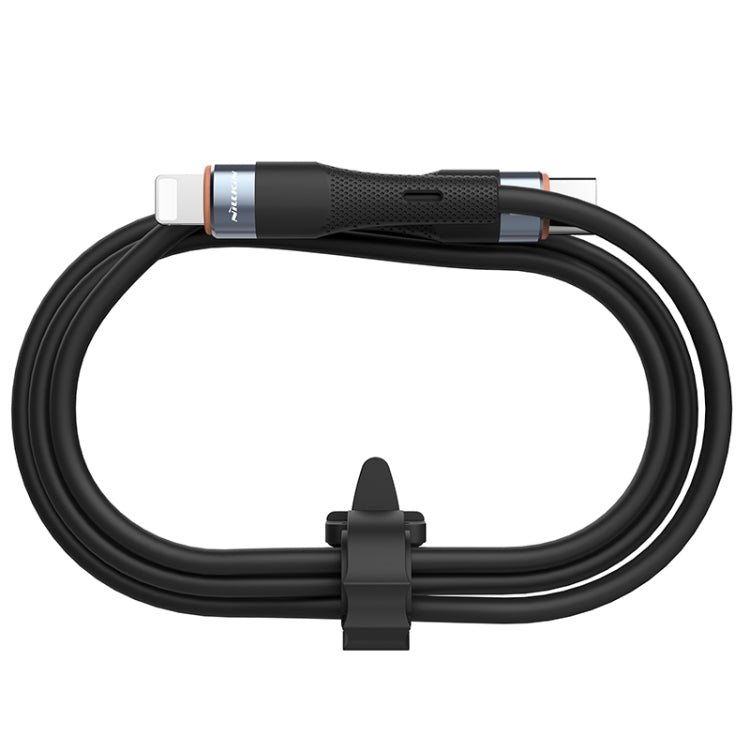 Nillkin 2.4A USB-C/Type-C to 8 Pin Silicone Data Cable, Length: 1.2m(Black)