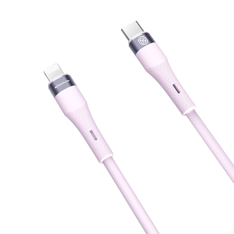 Nillkin 2.4A USB-C/Type-C to 8 Pin Silicone Data Cable, Length: 1.2m(Purple)