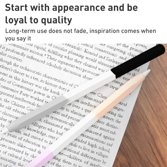 For Apple Pencil 2 LOVE MEI Rainbow Liquid Silicone Protective Pen Case(Purple)