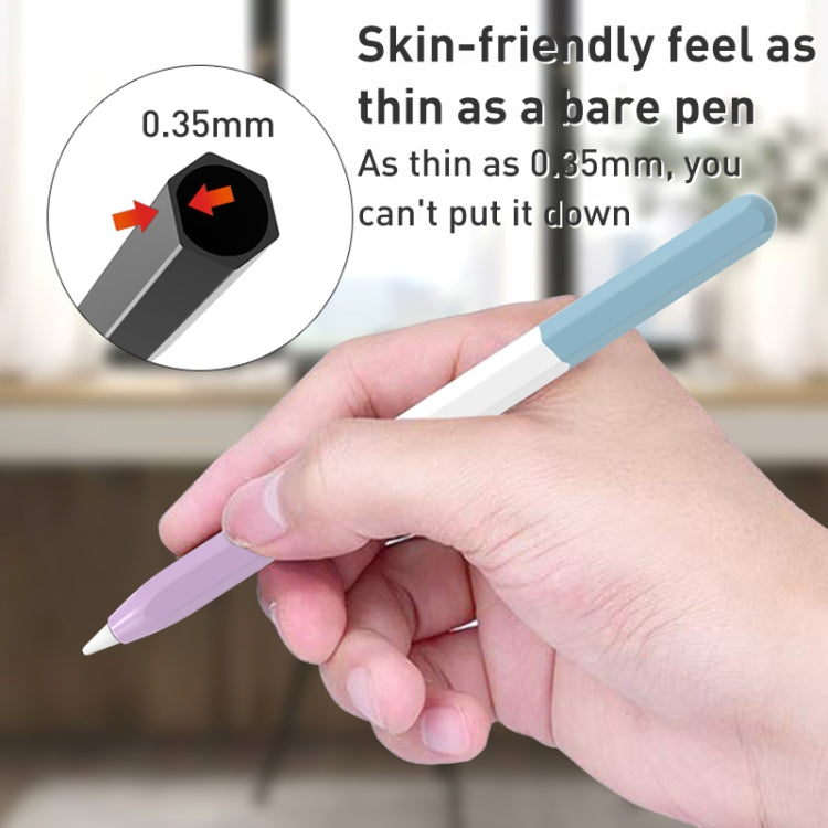 For Apple Pencil 1 LOVE MEI Rainbow Liquid Silicone Protective Pen Case(Blue)