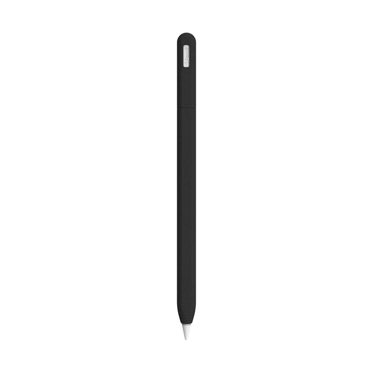 For Apple Pencil 2 LOVE MEI Frosted Leather Texture Silicone Protective Pen Case(Black)