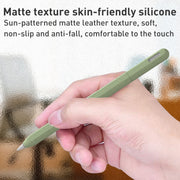 For Apple Pencil 1 LOVE MEI Frosted Leather Texture Silicone Protective Pen Case(Black)
