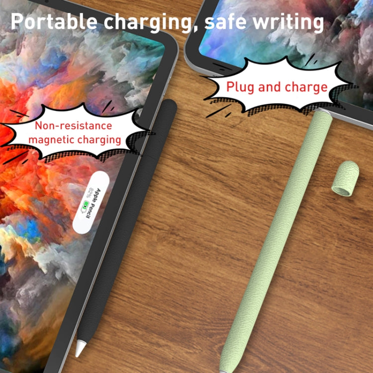 For Apple Pencil 1 LOVE MEI Frosted Leather Texture Silicone Protective Pen Case(Grey)