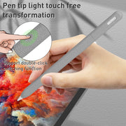 For Apple Pencil 2 LOVE MEI Frosted Leather Texture Silicone Protective Pen Case(Black)
