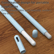 For Apple Pencil 1 LOVE MEI Frosted Leather Texture Silicone Protective Pen Case(Blue)