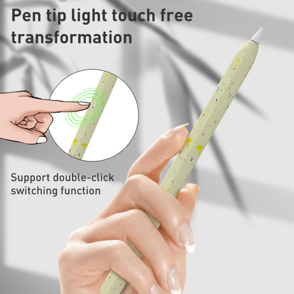 For Apple Pencil 2 LOVE MEI Luminous Silicone Protective Pen Case(White)