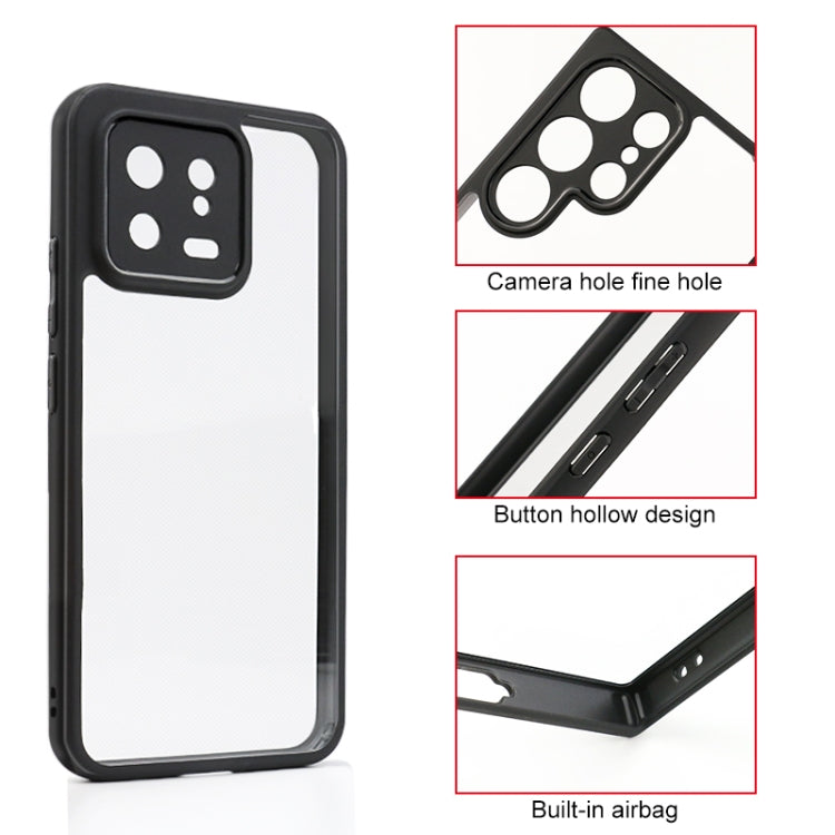 For Xiaomi 13 Frosted TPU + Transparent PC Phone Case(Black)