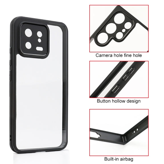 For Xiaomi 13 Frosted TPU + Transparent PC Phone Case(Black)