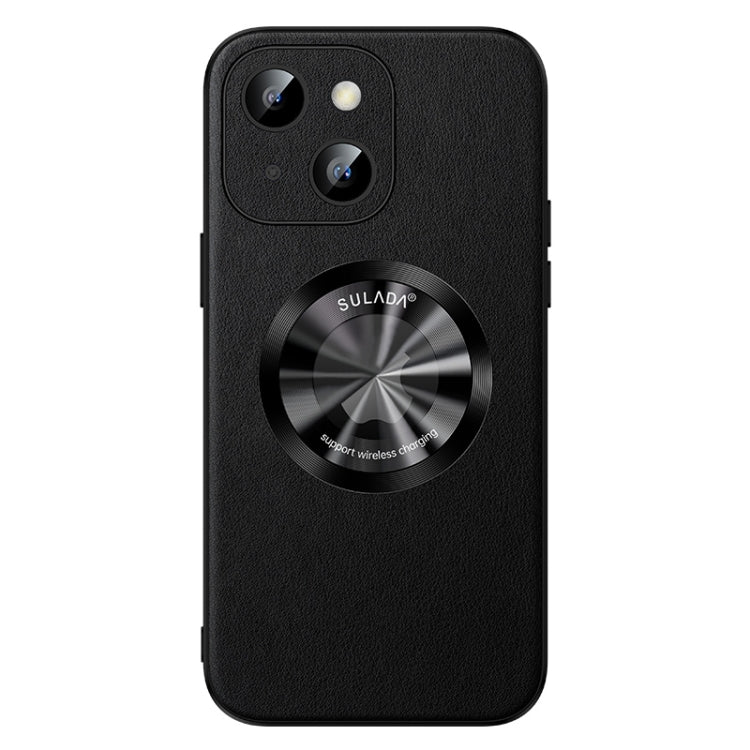 For iPhone 14 Plus SULADA Microfiber Leather MagSafe Magnetic Phone Case(Black)
