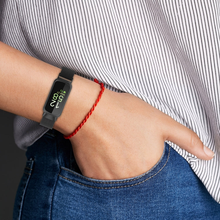 For Fitbit Inspire 3 Milanese Metal Watch Band(Black)