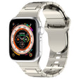 For Apple Watch SE 2023 44mm Square Buckle Armor Style Silicone Watch Band(Plating Silver) - Watch Bands by PMC TechLife | Online Shopping South Africa | PMC TechLife