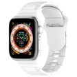 For Apple Watch 9 45mm Square Buckle Armor Style Silicone Watch Band(White) - Watch Bands by PMC TechLife | Online Shopping South Africa | PMC TechLife