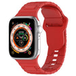 For Apple Watch 9 45mm Square Buckle Armor Style Silicone Watch Band(Red) - Watch Bands by PMC TechLife | Online Shopping South Africa | PMC TechLife