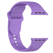 For Apple Watch 9 45mm Square Buckle Armor Style Silicone Watch Band(Purple)