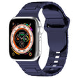 For Apple Watch 9 41mm Square Buckle Armor Style Silicone Watch Band(Plating Blue) - Watch Bands by PMC TechLife | Online Shopping South Africa | PMC TechLife