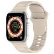 For Apple Watch 9 41mm Square Buckle Armor Style Silicone Watch Band(Ivory White) - Watch Bands by PMC TechLife | Online Shopping South Africa | PMC TechLife