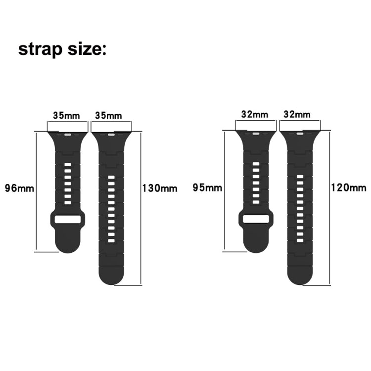 For Apple Watch 9 41mm Square Buckle Armor Style Silicone Watch Band(Plating Blue)