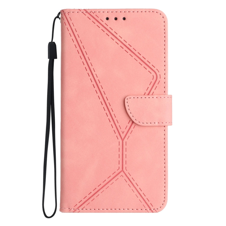 For Honor 90 Lite Stitching Embossed Leather Phone Case(Pink)