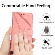 For Honor 90 Lite Stitching Embossed Leather Phone Case(Pink)