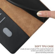 For Samsung Galaxy A25 5G HT02 Genuine Leather Fingerprint-proof Flip Phone Case(Black)