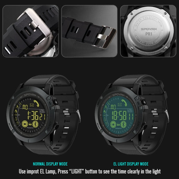 SPOVAN PR1 Outdoor Water-resistant Luminous Bluetooth Smart Watch(Red)