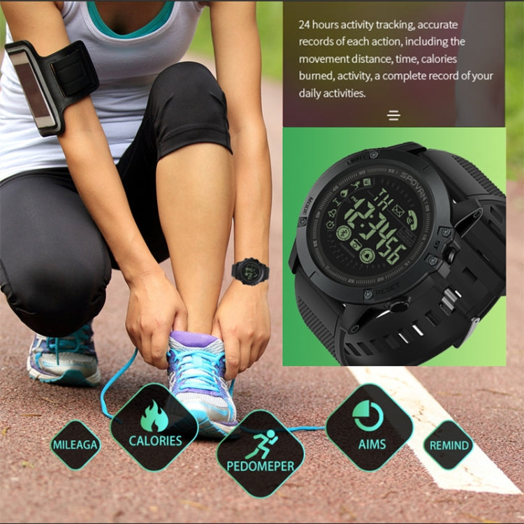SPOVAN PR1 Outdoor Water-resistant Luminous Bluetooth Smart Watch(Black)