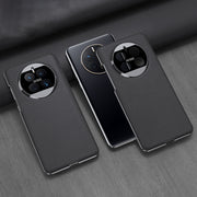 For Huawei Mate 50 Pro GKK Electroplating Leather Surface Phone Case(Black)