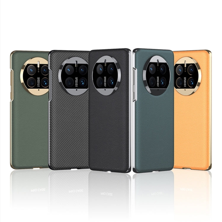 For Huawei Mate 50 Pro GKK Electroplating Leather Surface Phone Case(Cyan)