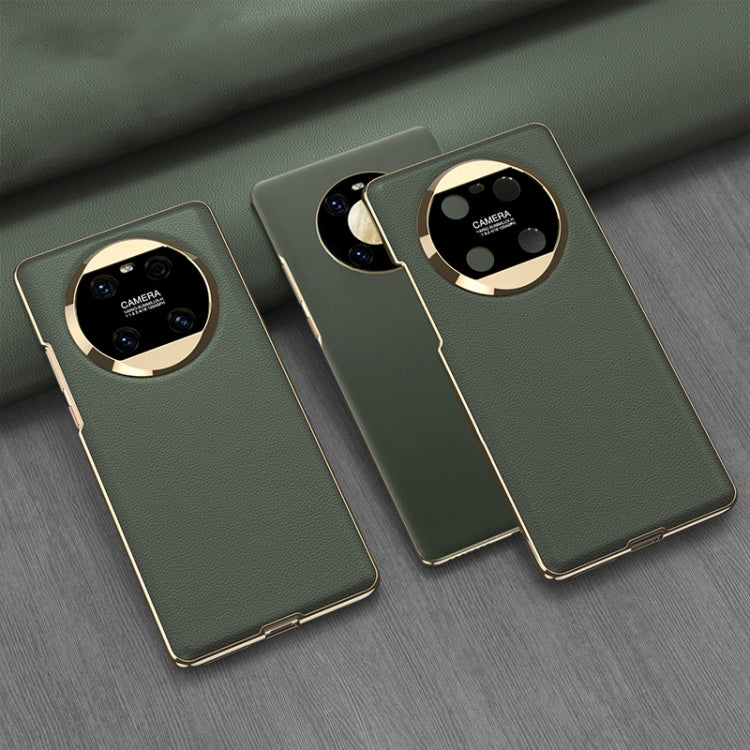 For Huawei Mate 40 GKK Electroplating Leather Surface Phone Case(Green)