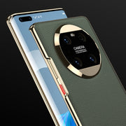 For Huawei Mate 40 GKK Electroplating Leather Surface Phone Case(Cyan)