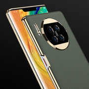 For Huawei Mate 30 5G GKK Electroplating Leather Surface Phone Case(Carbon Fiber)