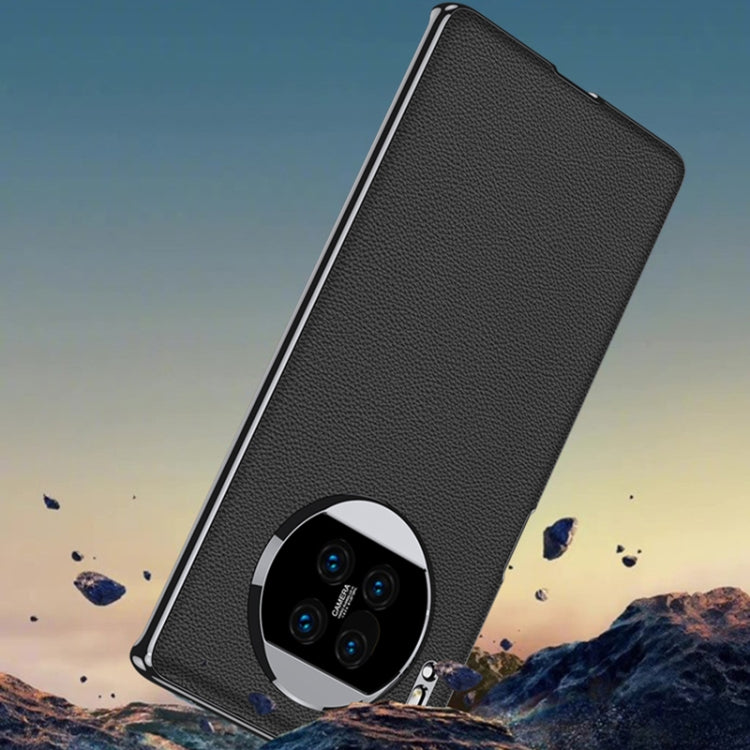 For Huawei Mate 30 Pro 5G GKK Electroplating Leather Surface Phone Case(Black)