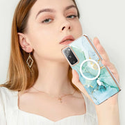 For Samsung Galaxy S20 FE 5G&4G / S20 Lite / S20 Fan Edition Marble Pattern Dual-side IMD Magsafe TPU Phone Case(Green 003)