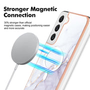 For Samsung Galaxy S23 5G Marble Pattern Dual-side IMD Magsafe TPU Phone Case(White 006)