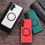 For Samsung Galaxy S23 FE 5G MagSafe Magnetic PU Phone Case(Red)
