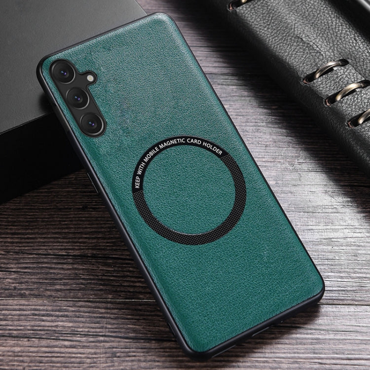 For Samsung Galaxy A35 MagSafe Magnetic PU Phone Case(Green)
