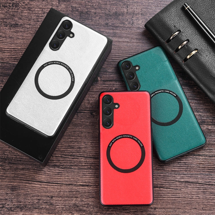 For Samsung Galaxy A35 MagSafe Magnetic PU Phone Case(Green)