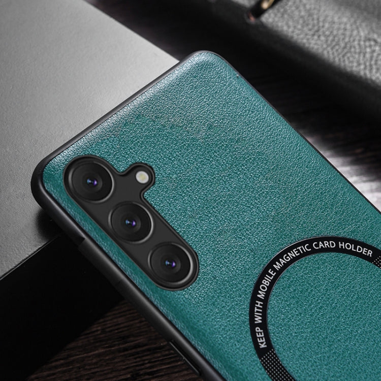 For Samsung Galaxy A35 MagSafe Magnetic PU Phone Case(Green)