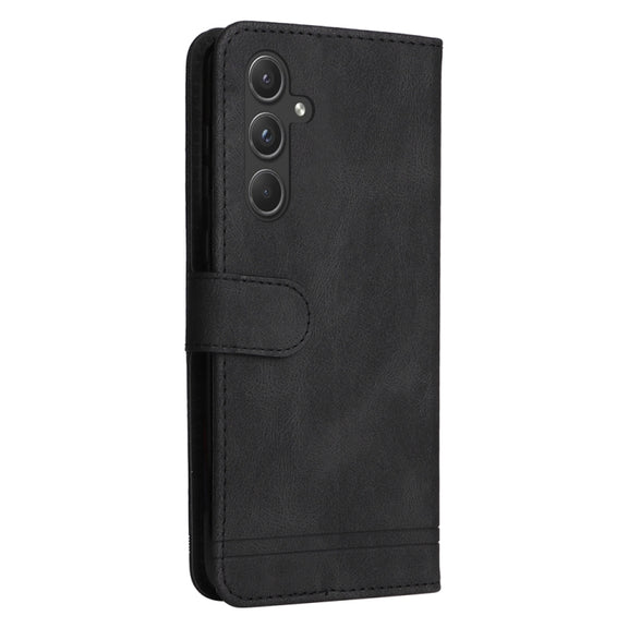For Samsung Galaxy A55 Skin Feel Life Tree Metal Button Leather Phone Case(Black)