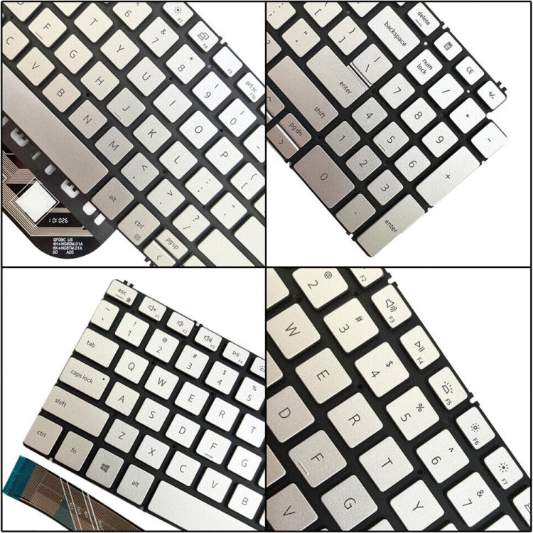 For Dell Inspiron 15 7590 / 7791 / 5584 US Version Backlight Laptop Keyboard(Silver)