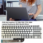 For Dell Inspiron 15 7590 / 7791 / 5584 US Version Backlight Laptop Keyboard(Silver)