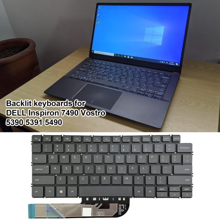 For Dell Inspiron 7490 / Vostro 5390 US Version Backlight Laptop Keyboard(Black)