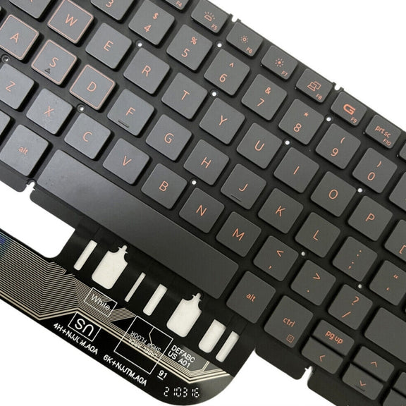 For Dell Inspiron G15 5510 5511 5515 5520 US Version Orange Backlight Laptop Keyboard(Black)