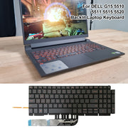 For Dell Inspiron G15 5510 5511 5515 5520 US Version Orange Backlight Laptop Keyboard(Black)