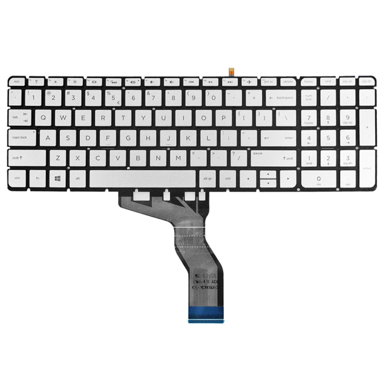 For HP 15-AB / 15-AK US Version Laptop Backlight Keyboard(Silver)