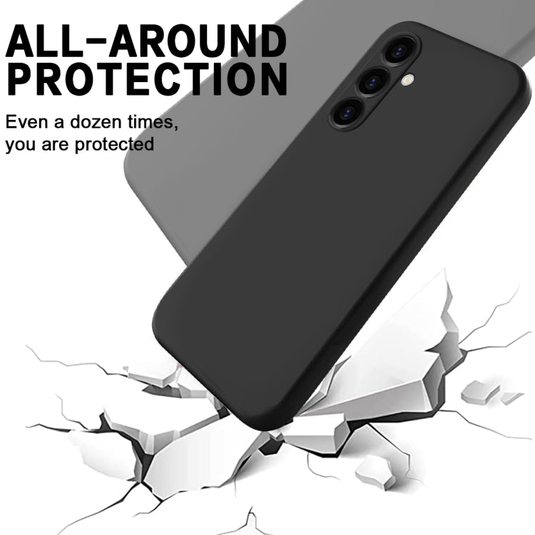 For Samsung Galaxy A05s Solid Color Liquid Silicone Dropproof Full Coverage Phone Case(Black)