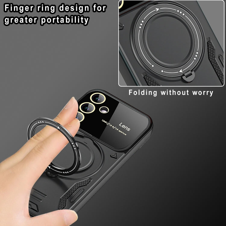 For Samsung Galaxy A34 5G Large Window MagSafe Holder Phone Case(Red)