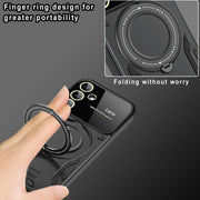 For Samsung Galaxy A34 5G Large Window MagSafe Holder Phone Case(Blue)