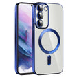 For Samsung Galaxy S21+ 5G CD Texture Plating TPU MagSafe Phone Case with Lens Film(Royal Blue) - Galaxy S21+ 5G Cases by PMC TechLife | Online Shopping South Africa | PMC TechLife