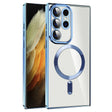 For Samsung Galaxy S21 Ultra 5G CD Texture Plating TPU MagSafe Phone Case with Lens Film(Sierra Blue) - Galaxy S21 Ultra 5G Cases by PMC TechLife | Online Shopping South Africa | PMC TechLife